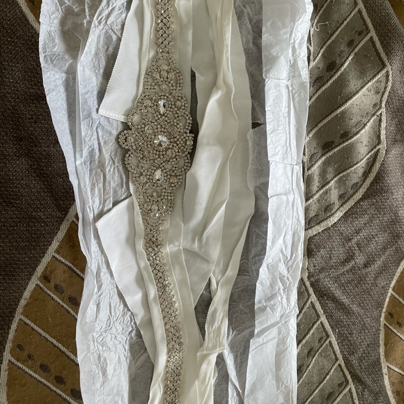 Wedding Dress Sash with rhinestones